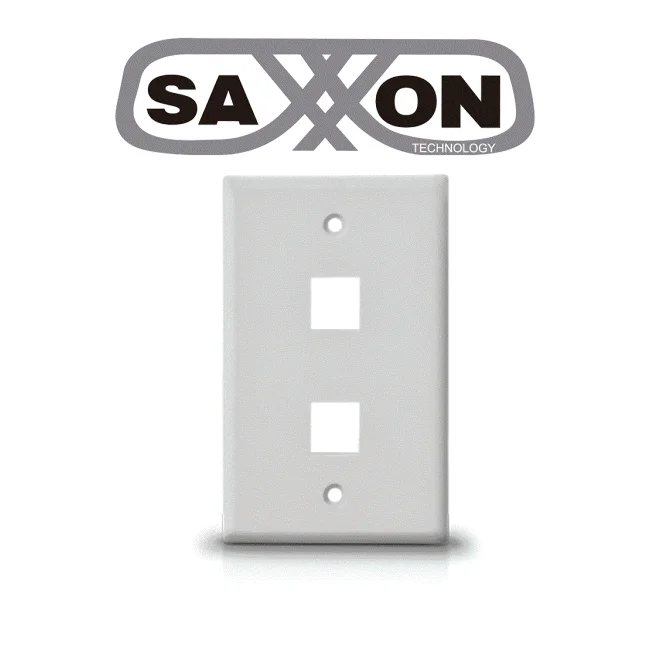 SAXXON A1752A - Placa de pared / Vertical / 2 Puertos tipo keystone / Color blanco