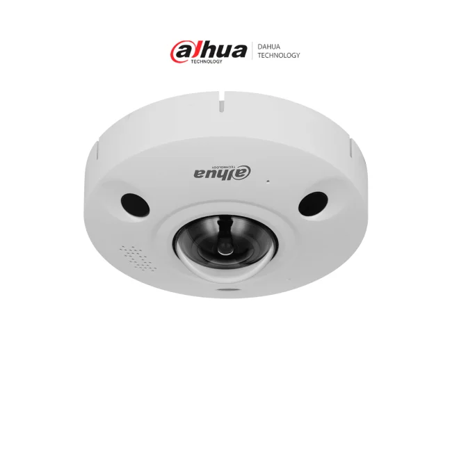 DAHUA  DH-IPC-EBW8842P-AS Cámara IP Fisheye 8 MP WizMind/ IR 10 mts/ 1.85mm/ Mapa de Calor/ Conteo de Personas/ H.265+ / E&S Alarma y Audio/ Ranura para MicroSD/ Altavoz/ PoE/ IP67/ IK10