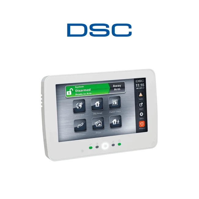 DSC HS2TCHPRO - Teclado Cableado de Pantalla Táctil de 7’’  admite 248 zonas compatible con panel PRO