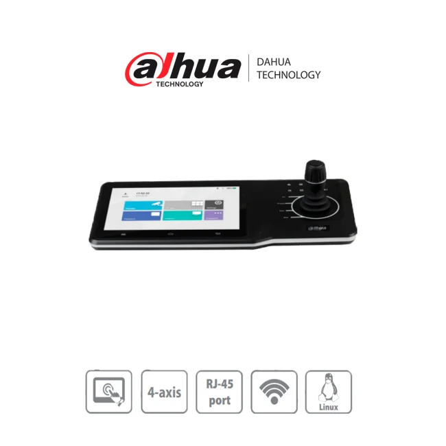 DAHUA DHI-NKB5000-F - Teclado Controlador de Red HD/ Control de PTZs, DVRs, NVRs e IPC/ Soporta Función de Videowall/ Soporta Resolución 4k/ Onvif/ Teclado Inalámbrico/ Pantalla Tactil de 10 Pulgadas/ Wifi/ RS232/RS485/