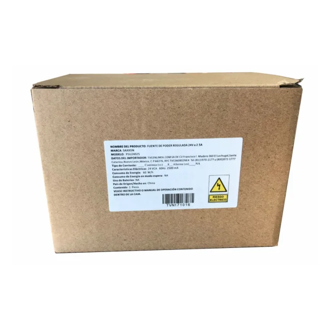 SAXXON PSU24025 - Fuente de Poder de 24 Vca a 2.5 Amperes/ Cable de 2.5 Metros/ Entrada 110 Vca/ Protección contra Sobre Cargas/ image 2