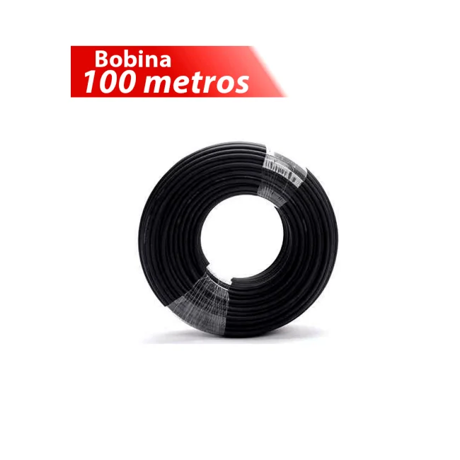 Cable Fotovoltaico carrete 100 metros lineales color Negro 6mm2 / Calibre 10AWG / Cubierta libre de halógenos cero propagación de llama / 1.0/1KVAC, 1500DC