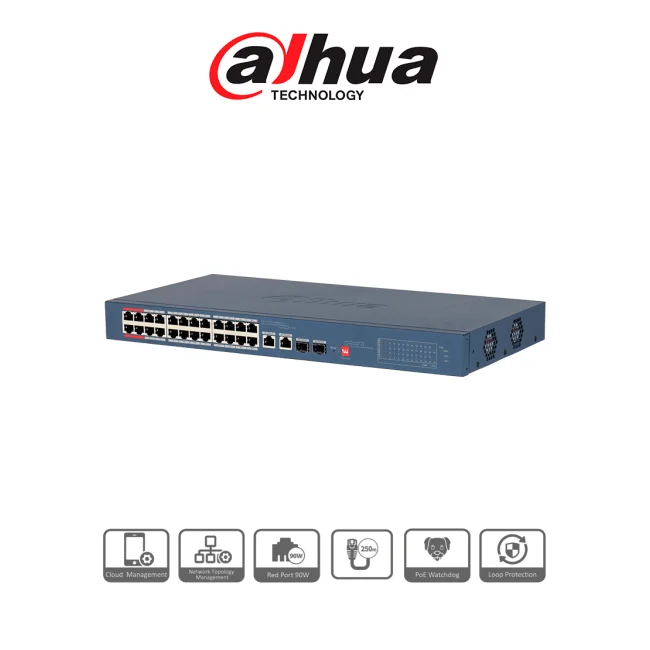 Dahua Technology DH-CS4226-24ET-240 dispositivo de redes Gestionado L2 Gigabit Ethernet (10/100/1000) Energía sobre Ethernet (PoE) Negro image 2