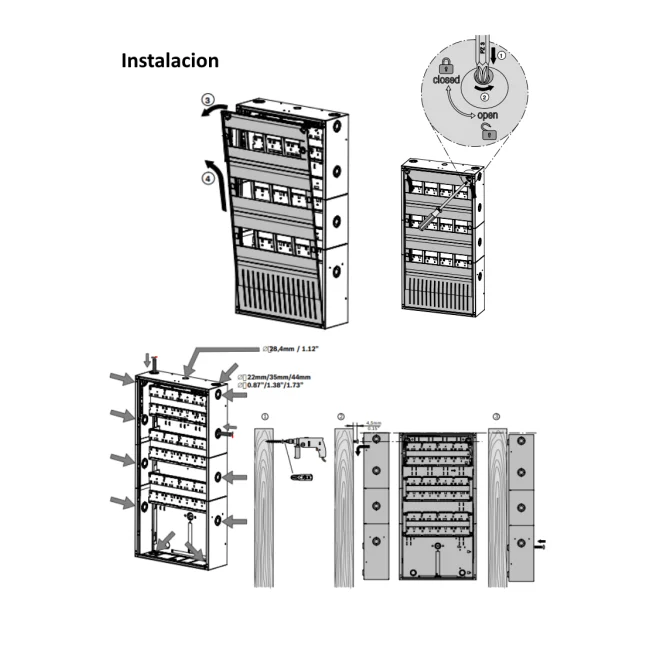 BOSCH F_HBE0012A - Carcasa de extensión 12 modulos / Montaje en Pared / AVENAR image 4