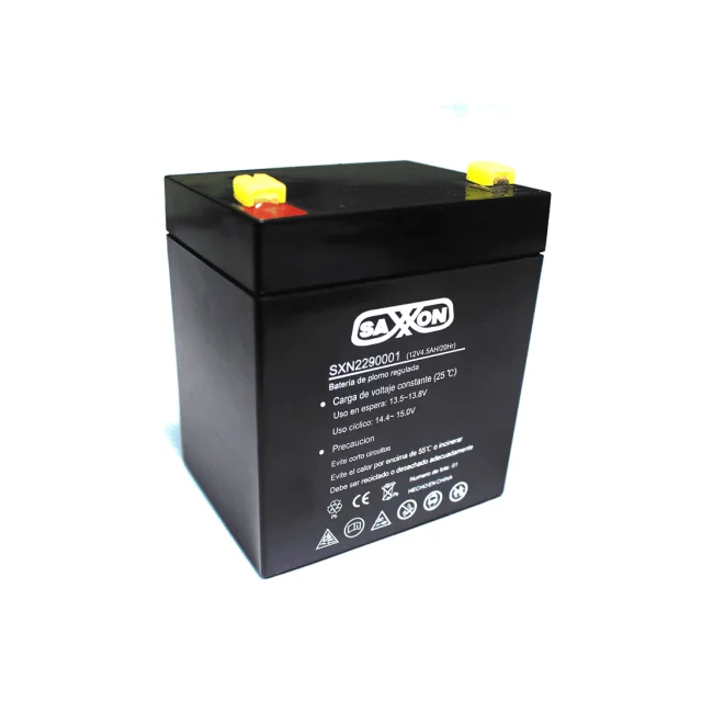 SAXXON CBAT45AH- Bateria de respaldo de 12 volts libre de mantenimiento y facil instalacion / 4.5 AH/ Compatible DSC/ CCTV/ Acceso