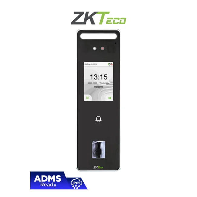 ZKTECO SpeedFaceV3L - Control de Acceso y Asistencia Visible Light con Autenticación Facial (500 Rostros), Huella Digital BioID+ (3000), Registro de 200,000 Eventos, IP65 y Conectividad TCP/IP