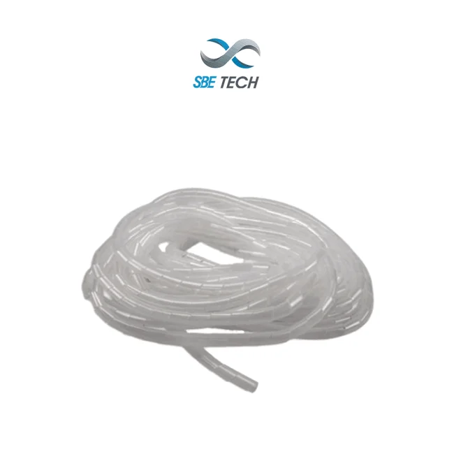 SBE TECH SBEESP6 - Organizador de cables espiral, blanco, 1/4", 10 metros, en rollo