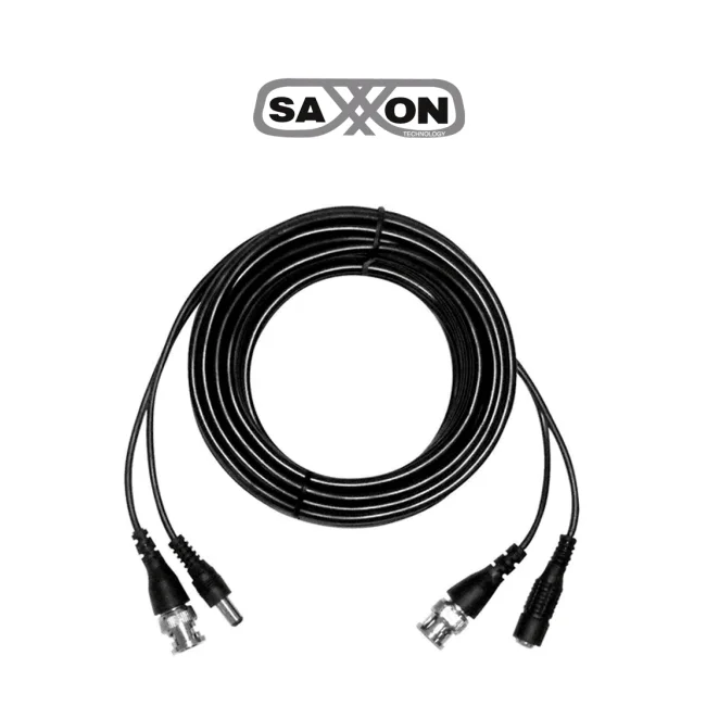 SAXXON WB0110C- Cable de 10 Metros Armado para Video y Energia/ Para Camaras Hasta 8 Megapixeles/ con Conectores BNC y de Energía/ Uso Interior/ Cable de Video 100% Cobre/ 12W/ Soporta: AHD/CVI/TVI/CVBS/ image 2