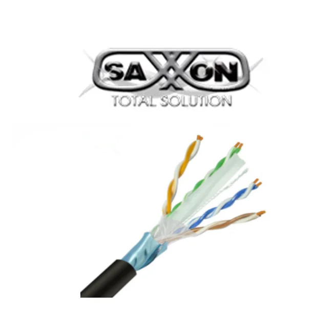 SAXXON OFTPCAT6COPEXT - Bobina de Cable FTP Cat6 100% Cobre/ 305 Metros/ Blindado/ Color Negro/ Uso Exterior/ Ideal para Cableado de Redes de Datos y Video/ Cert ISO9001/ UL / RoSH/ image 2