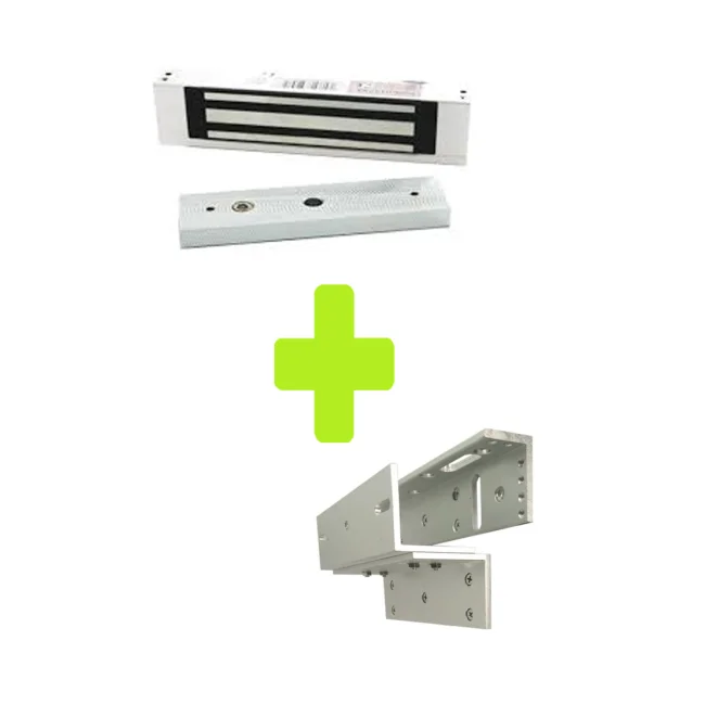 ZKTECO LM120PAK - Paquete de contrachapa magnética de 120 kg, voltaje de 12VDC incluye soporte ZL para su instalación, compatible para puertas de madera y metal