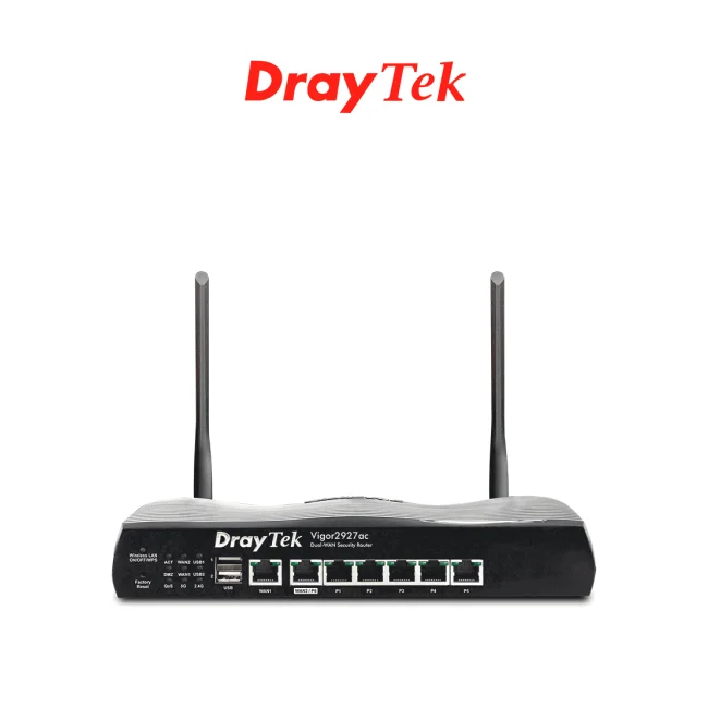DrayTek Vigor2927ac router inalámbrico Gigabit Ethernet Doble banda (2,4 GHz / 5 GHz) Negro