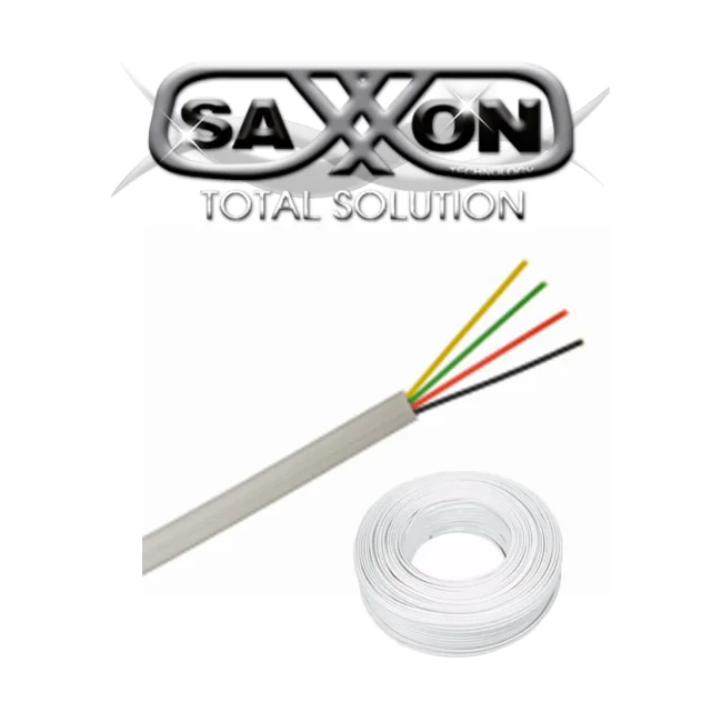 SAXXON OWAC4100J - Cable de alarma / 4 Conductores / CCA/ Calibre 22  AWG / 100 Metros / Recomendable para control de acceso / Videoportero / Audio / Reforzado
