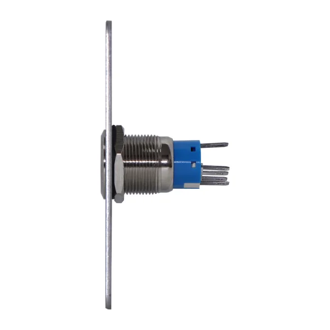 YLI PBK814BLED - Botón de Salida Mecánico, Indicador LED (Azul), Acero Inoxidable, 12 VCC, Función NC/NO image 4