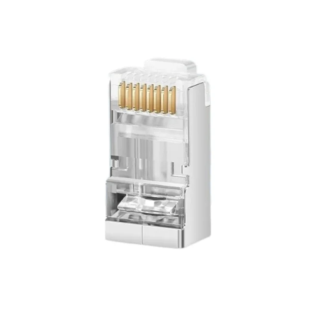 TCE LN-NET-RJCAT6B-30u-PASS - Bote con 100 Plugs Pass through RJ45 Cat6 BLINDADO chapado de oro a 30 micras