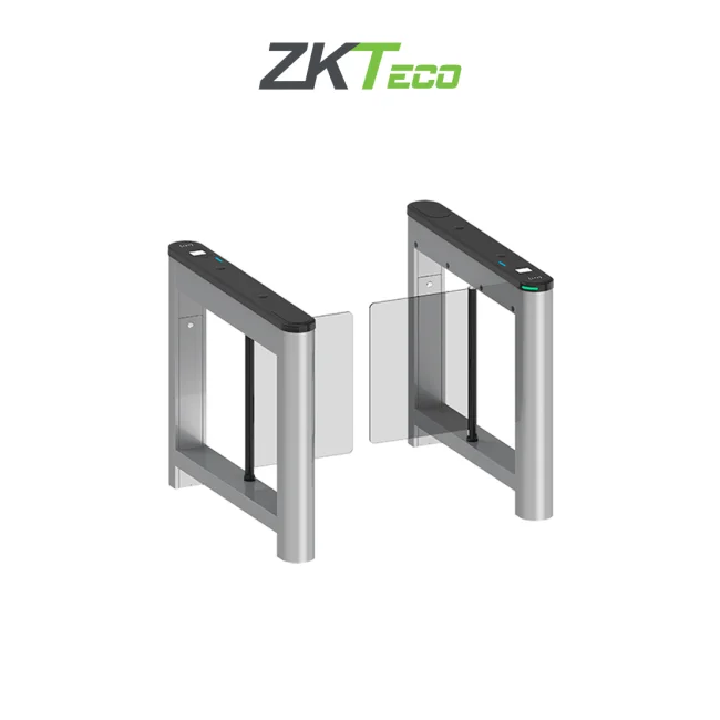 ZKTECO SATURNS1000 - Barrera Peatonal Tipo Swing Bidireccional / Equipada con un motor DC brushless / Hasta 3 millones de ciclos / Acero SPCC laminado en frío / Vidrio templado 2.5D