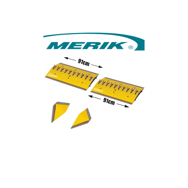 MERIK 12300PY6P - Paquete de picos poncha llantas LIFTMASTER / Montaje superficial / 2 Tramos de 91cm cada uno / Color amarillo / Incluye par de biseles laterales