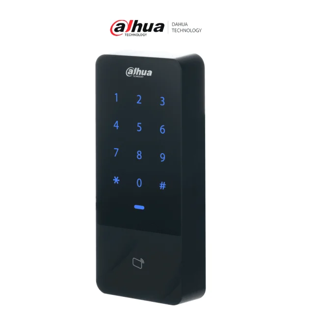 DAHUA DHI-ASI1201E-D-V1 Control de Acceso Independiente con teclado touch y tarjetas ID / 30,000 Usuarios / 60,000 Registros  / TCP / IP /  Soporta lectora esclavo Wiegand y RS-485 / Uso Exterior IP66/ Salida de voltaje 12v 1A / DSS Pro
