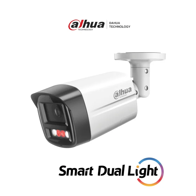 DAHUA IPC-HFW2249TL-S-PV - Cámara Bullet IP de 2MP ofrece Iluminación Dual Inteligente, disuasión activa y SMD Plus. Con protección perimetral, micrófono, bocina integrados y resistencia IP67, es ideal para seguridad profesional.