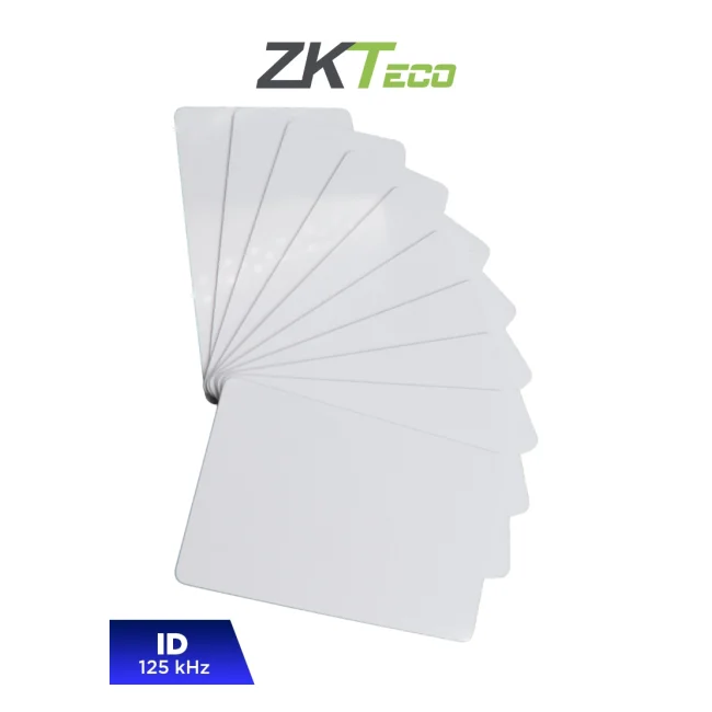 ZKTECO IDCARDNNUNIT - Tarjeta ID con Frecuencia de 125 kHz, 1 mm de Grosor, Sin Folio Impreso /  Tarjeta unitaria