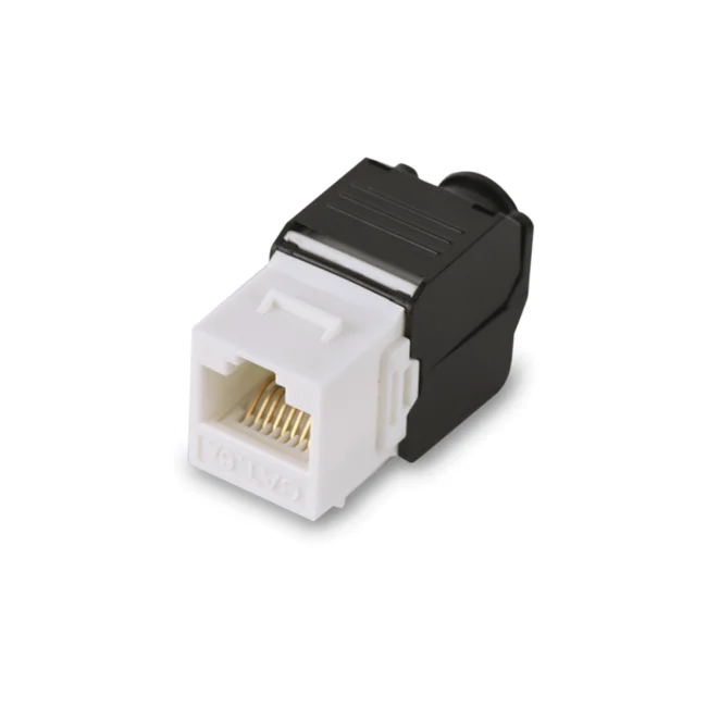 SAXXON M242C6 - Modulo jack keystone RJ45 / Armado sin herramienta / 8 Hilos / CAT 6 / Compatible con calibres  AWG 22-26 / Color blanco