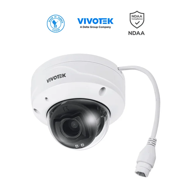 VIVOTEK FD9383-HTV - Cámara IP Domo exterior 5 MP, Lente Varifocal Remoto 2.8-12mm, Smart VCA, Deep Search, Smart IR 30 mts, WDR Pro, Visión SNV, Ciberseguridad Trend Micro, Micrófono Integrado, Protección IP66, IK10, ONVIF, NDAA