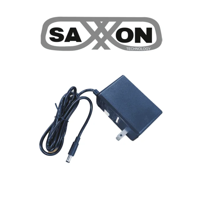 SAXXON KA18F1201500USH - Fuente de Poder Regulada / 12 Vcc 1.5 Amper / Conector Macho / Voltaje de Entrada: 100-240V / Ideal para Cámaras de CCTV, Controles de Acceso y Asistencia
