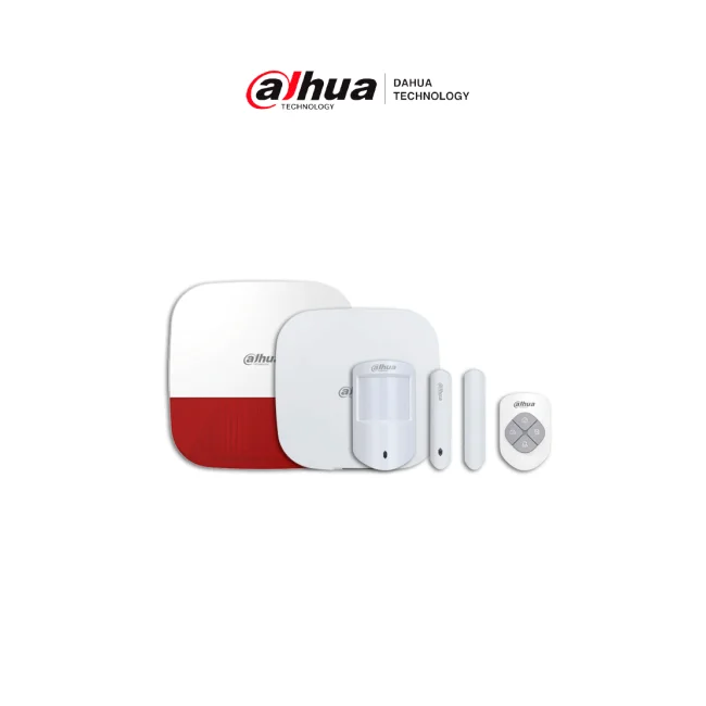 DAHUA PAQUETE RESIDENCIAL - Paquete de intrusión, Incluye: KIT ART-ARC3000H-03-W2 + sirena para exterior inalámbrica (roja), App DMSS, Frecuencia 433 MHz, Tecnología: AirShield