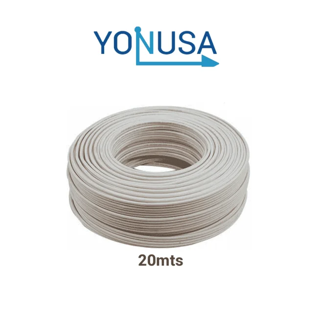 KCAB001 - Cable bujía Marca YONUSA o doble aislado para cercos eléctricos / Multifilar 22 AWG / Bobina de 20 Mts/
