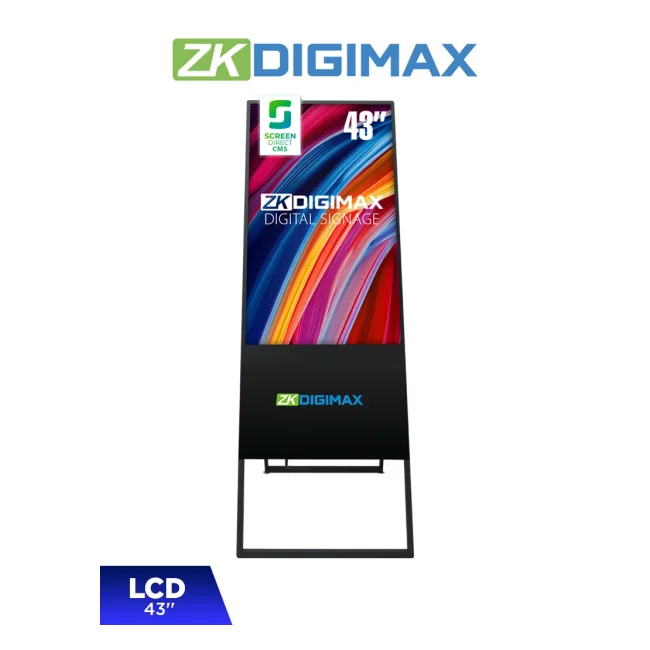 ZKDIGIMAX DG03A2F43 – Pantalla LCD de 43" tipo Banner Vertical, Full HD, Android 11, Brillo 350 nits, Vida útil +30,000 h, Ideal para Publicidad Digital en Retail y Servicios