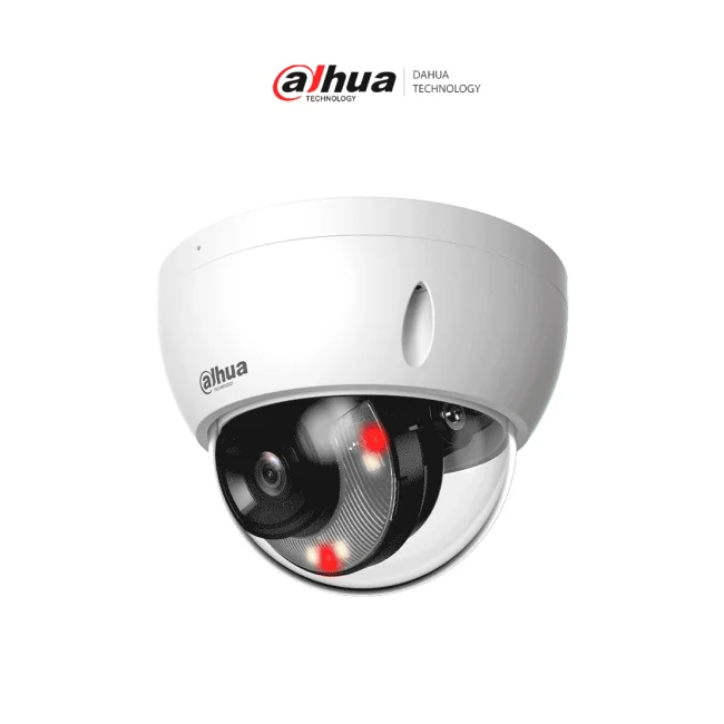 DAHUA DH-IPC-HDBW2849E-S-IL -Cámara IP Domo Antivandálica 4k/ 8 Megapíxeles/ Iluminador Dual/SMD Plus/ Protección perimetral/IR de 30 Mts/ Lente de 2.8mm/ 106 Grados de Apertura/ H.265+/ WDR, 3D NR, HLC, BLC/ IP67/ IK10/ PoE/ Ranura para MicroSD/