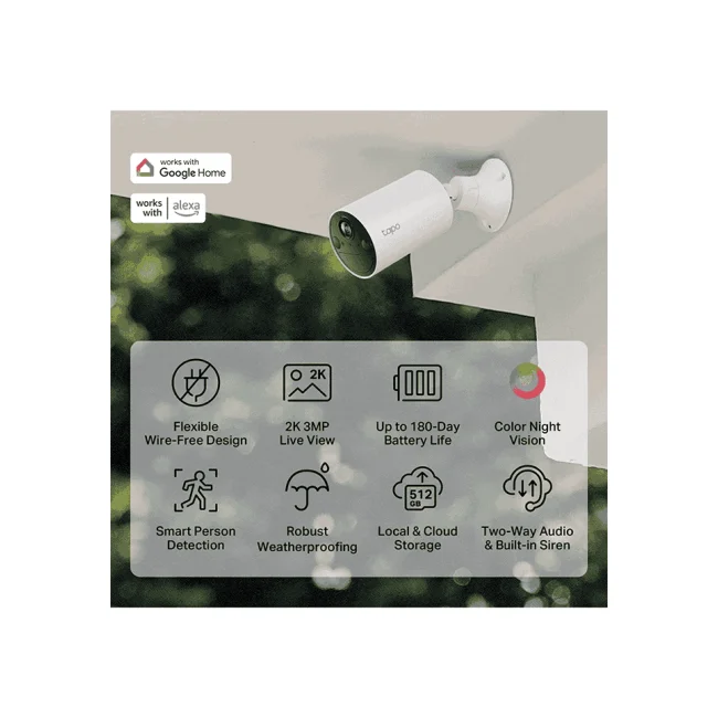 TP-Link Tapo C410 Bala (forma) Cámara de seguridad IP Exterior 2304 x 1296 Pixeles Techo/pared image 6