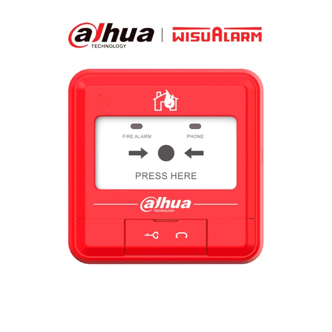 DAHUA WISUALARM DHI-HY-C121 - Estacion Manual de Alarma de Emergencia Convencional/ 2 Hilos sin Polaridad/ Cumple con Norma EN54-11:2001 Pruebas EMC/ Alarma Visual/