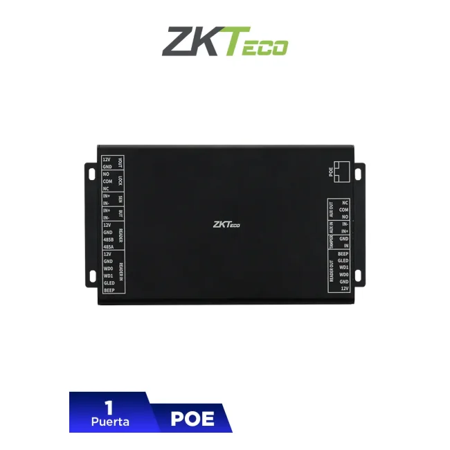 ZKTECO DE10 - Unidad de Control de acceso para controlar 1 puerta por medio de PoE  /  Se requiere  panel InbioPC800 para su funcionamiento ZKT0720025