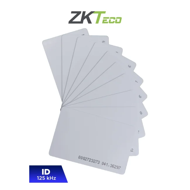 ZKTECO IDCARDN - Paquete con 10 Tarjetas ID con Frecuencia de 125 kHz, 1 mm de Grosor con Folio Impreso