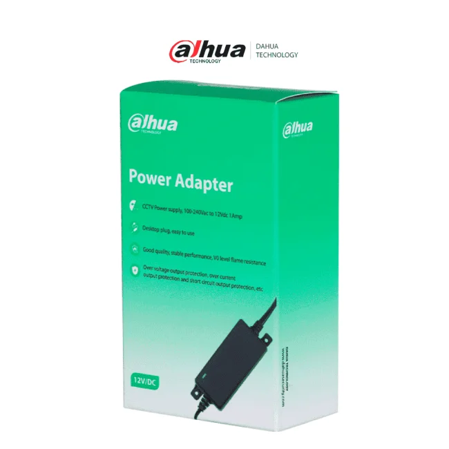 DAHUA DH-PFM325D-1210US - Fuente de Poder Regulada de 12 Vcc 1 Amper. Ideal para cámaras de CCTV, con protección térmica avanzada y LED indicador de funcionamiento, garantiza un rendimiento estable y seguro.
