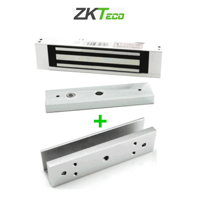 ZKTECO LMB120SU - Paquete de contrachapa magnética de 120 Kg incluye soporte de fijación en U para instalación en puertas de vidrio o cristal templado