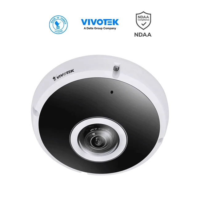 VIVOTEK FE9391-EHV-v2 - Cámara IP fisheye exterior 12 MP, panorámica 360º, Deep Search, Smart IR II 20m, Smart VCA, Stream III, WDR Pro, Micrófono integrado, ciberseguridad Trend Micro, IP66/IK10/Nema4X, SNV, NDAA, ONVIF