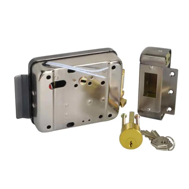 YLI ABK702BL - Cerradura Eléctrica Izquierda / Carcasa Metálica / Apertura con Botón, Llave / 12VDC / Uso Interior / Compatible con Controles de Acceso image 2