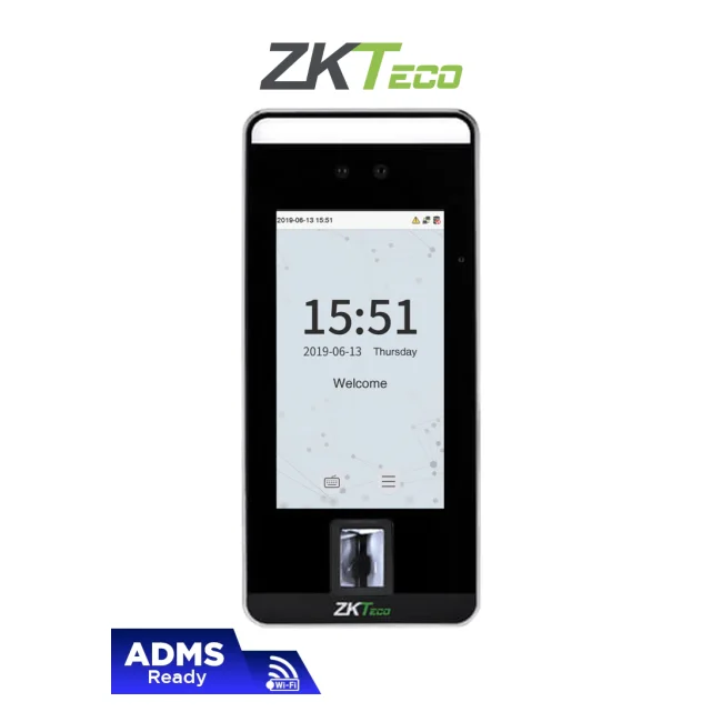 ZKTECO SpeedFaceV5LWIFI - Control de Acceso y Asistencia Visible Light con Autenticación Facial (6000 Rostros), Huella Digital BioID+ (6000), Tarjeta ID 125 KHz, Soporta 200,000 Eventos y Conectividad TCP/IP o WiFi