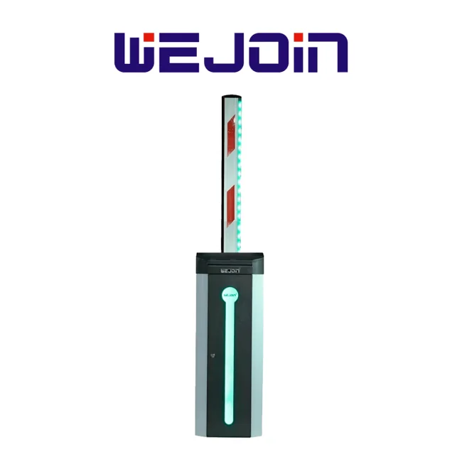WEJOIN WJCB120VFIR34LED - Barrera Vehicular Derecha con Led / Alto flujo / Motor 24 VDC / Brazo Rectangular de 4 Metros / Velocidad 3 Segundos / Dirección Ajustable