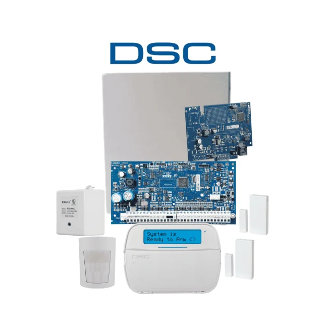 DSC NEO-RF-LCD-IP-SB Paquete NEO 32 Zonas Inalámbricas/Panel HS2032/Comunicador TL280E/Teclado ALFANUMÉRICO con TRANSCEPTOR HS2LCDRF9N/2 Contactos PG9303/Sensor Inalámbrico PGP9914/Fuente PTC1640U/Gabinete /Sin Batería/
