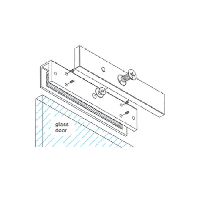 YLI MBK280UL - Soporte de Fijación tipo U para Puerta de Vidrio sin Marco / Compatible con Cerradura Magnética YM280NLED image 6