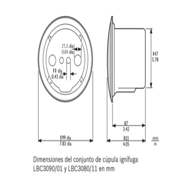 BOSCH M_LBC308011- CUPULA DE INCENDIO COLOR BLANCO image 2