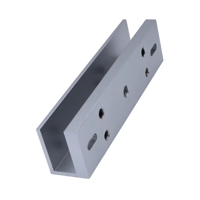 ZKTECO LMB120U - Soporte de Montaje para Puertas de Vidrio sin Marco, Tipo U, Aluminio Anodizado, Compatible con Cerradura Magnética LM120 image 2