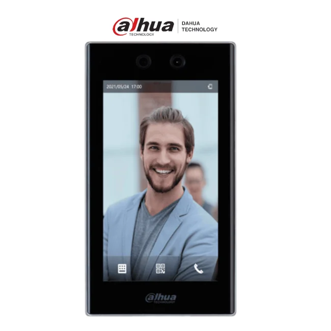 DAHUA ASI7213K-W - Control de Acceso y Asistencia Facial de 7 Pulgadas WiFi/ Reconocimiento de .3 a 3 Mts/ Hasta 6 Rostros al Mismo Tiempo/ 50,000 Usuarios, 100,00 Contraseñas/ Soporta Codigo QR/ Reproducción de Anuncios de Video o Imagen / Para Exterior
