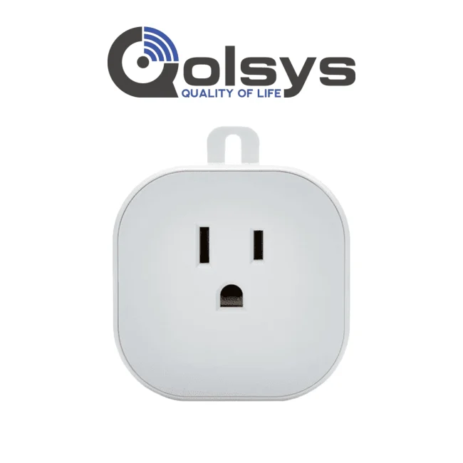 QOLSYS IQOUTLET - Tomacorriente Inteligente Z-Wave . Convierte Cualquier tomacorriente en uno inteligente. Para funcionar en la plataforma de alarm.com