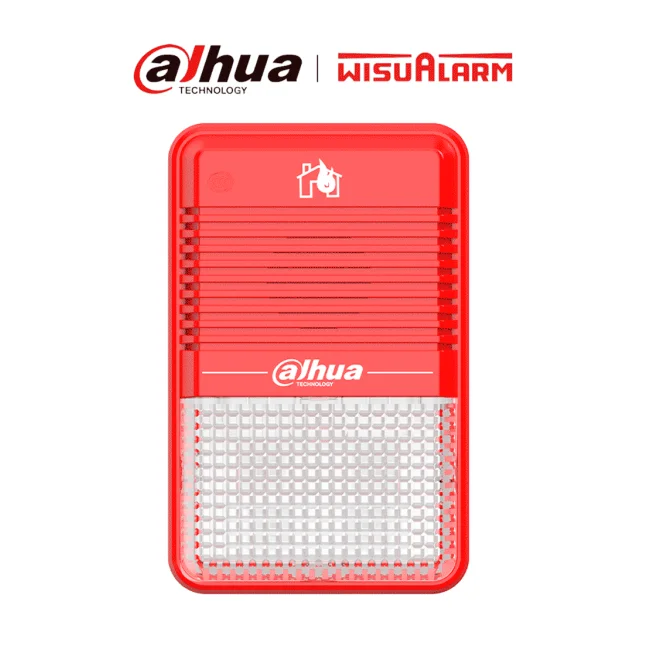 DAHUA WISUALARM DHI-HY-C151 - Estrobo Sirena Convencional de 75 dB(A) a 3 m/ Cumple con Norma: EN54-3:2014,EN54-23:2010 /2 Hilos,