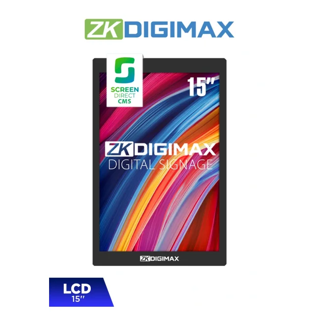 ZKDIGIMAX DG03A3W15 – Pantalla LCD de 15.6" para Mostrador o Escritorio, Full HD, Android 11, Brillo de 500 nits, Vida útil +50,000 h, Ideal para Publicidad Digital