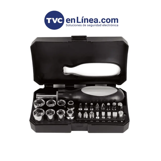 TVC PITCAIRN - Set de Herramientas con Desarmador de 16 Puntas/ 8 Dados Intercambiables/ Mango Ergonómico/ Medidas 13.5x8cm/