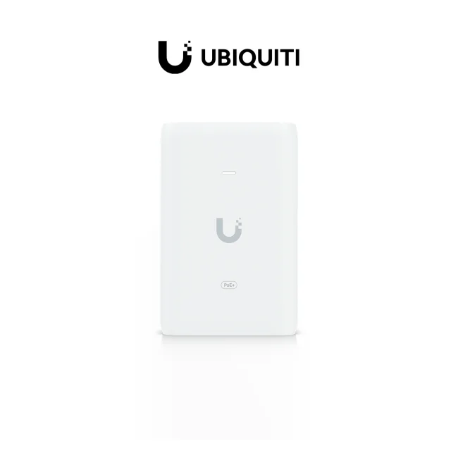 UBIQUITI U-POE+ - Inyector PoE IEEE8023AT/ Voltaje de 48V DC @ 0.65A/ Hasta 30W de Suministro PoE/ Ideal Para Conexión de APs & Cámaras & Controles de Acceso/  Compatible con Dispositivos Funcionen con Estándar PoE 802.3af/at